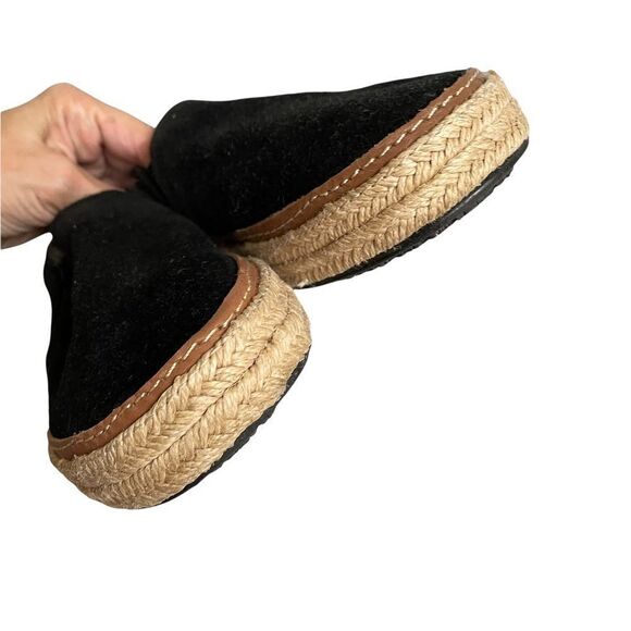 SCHUTZ Suede Slip On Suede Flat Espadrilles Black Tan 38 - Picture 11 of 12